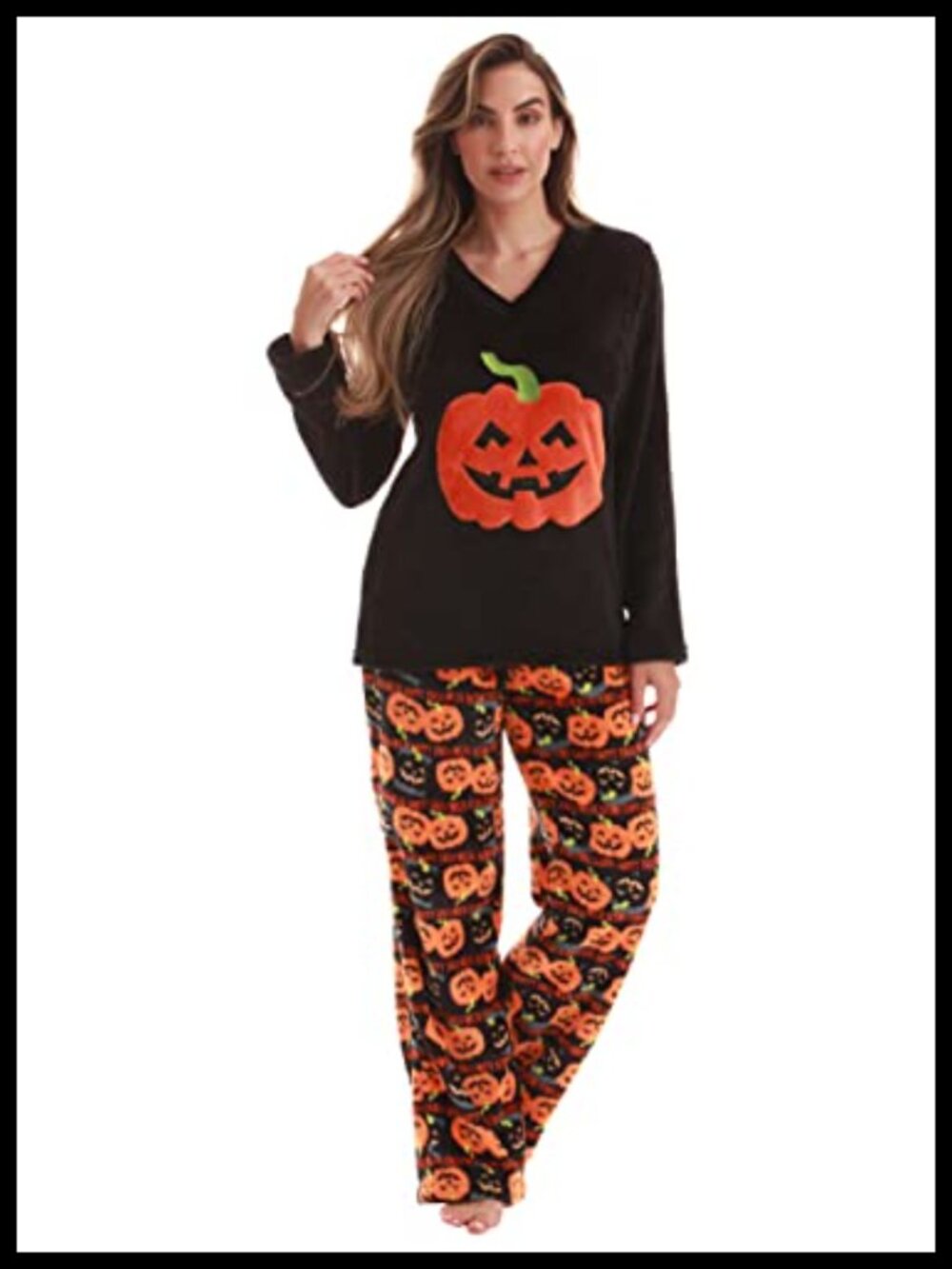 Plush Fleece Pajama Set Semi-Loose Fit Women's Sleepwear S-3X
